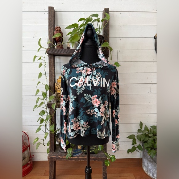 Calvin Klein Performance Floral Top - Teal with Pink Accents - Picture 4 of 17